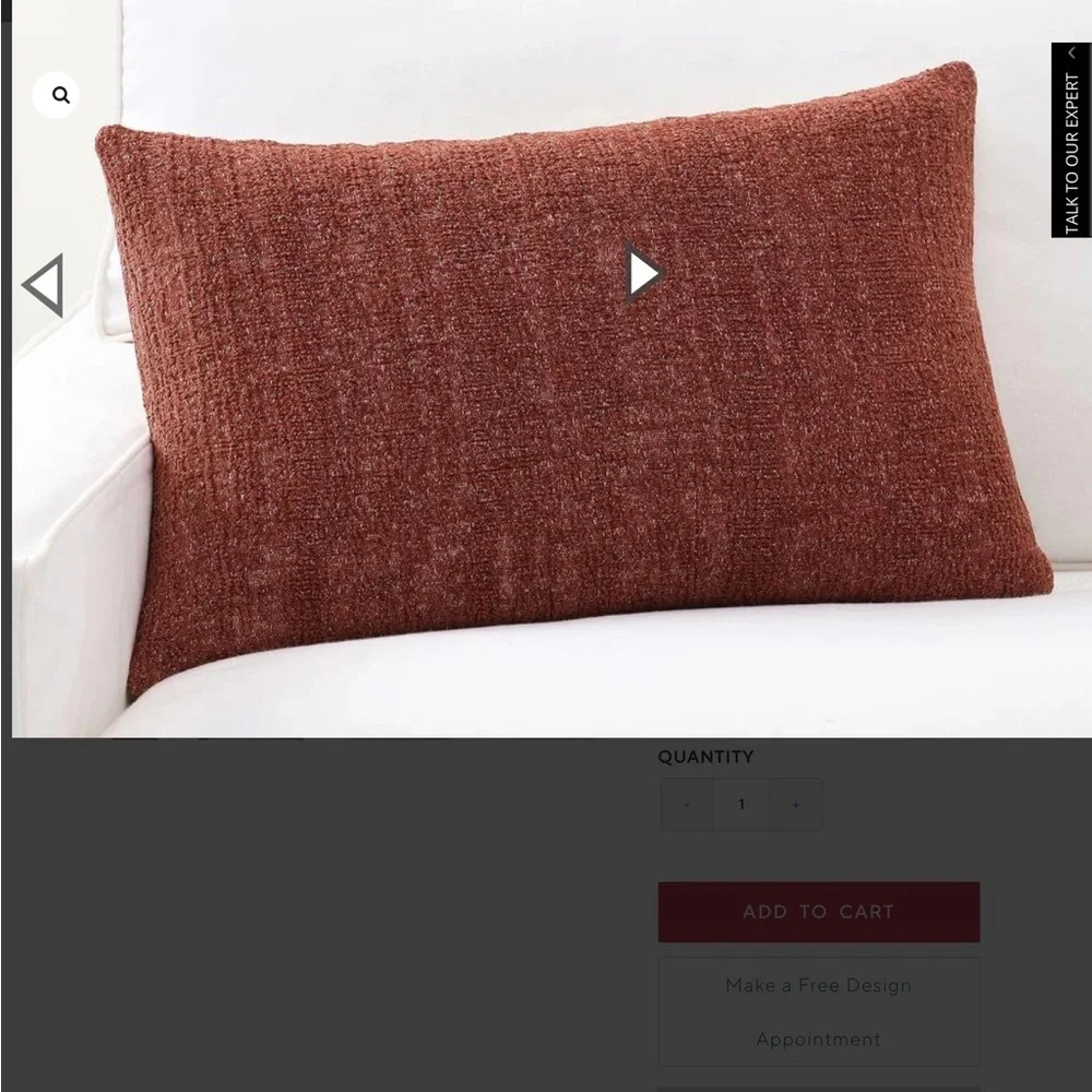 Pottery Barn Journey Chenille Jacquard Lumbar Pillow Cover 16 x 26” NWOT